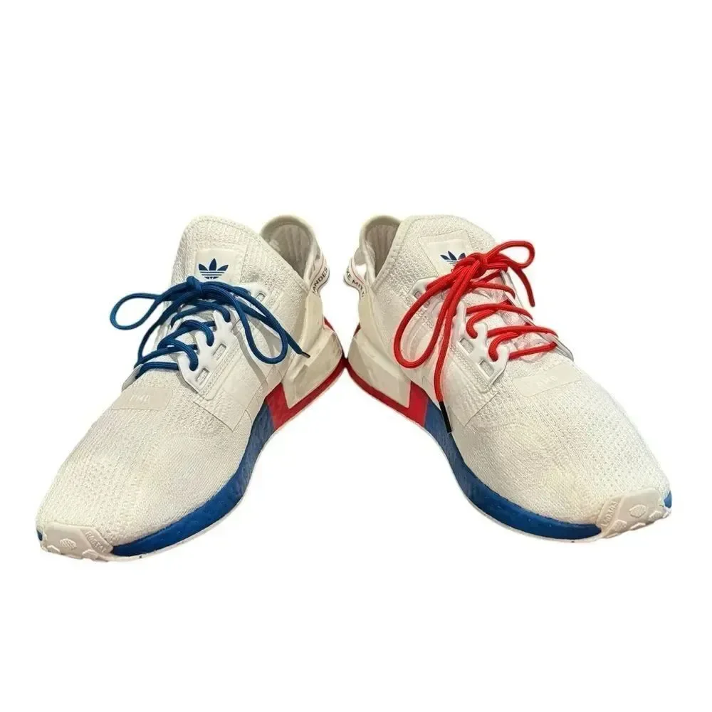 Adidas NMD_R1 V2 Men's White Lush Red Blue Sneakers 12